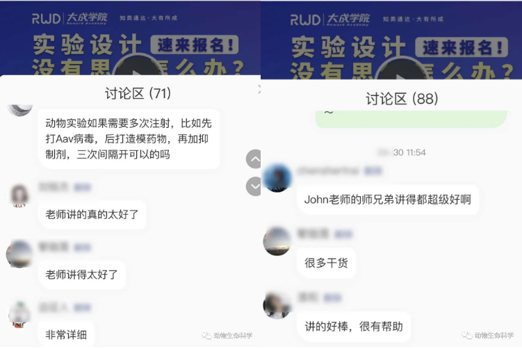 讨论区学员们互动积极